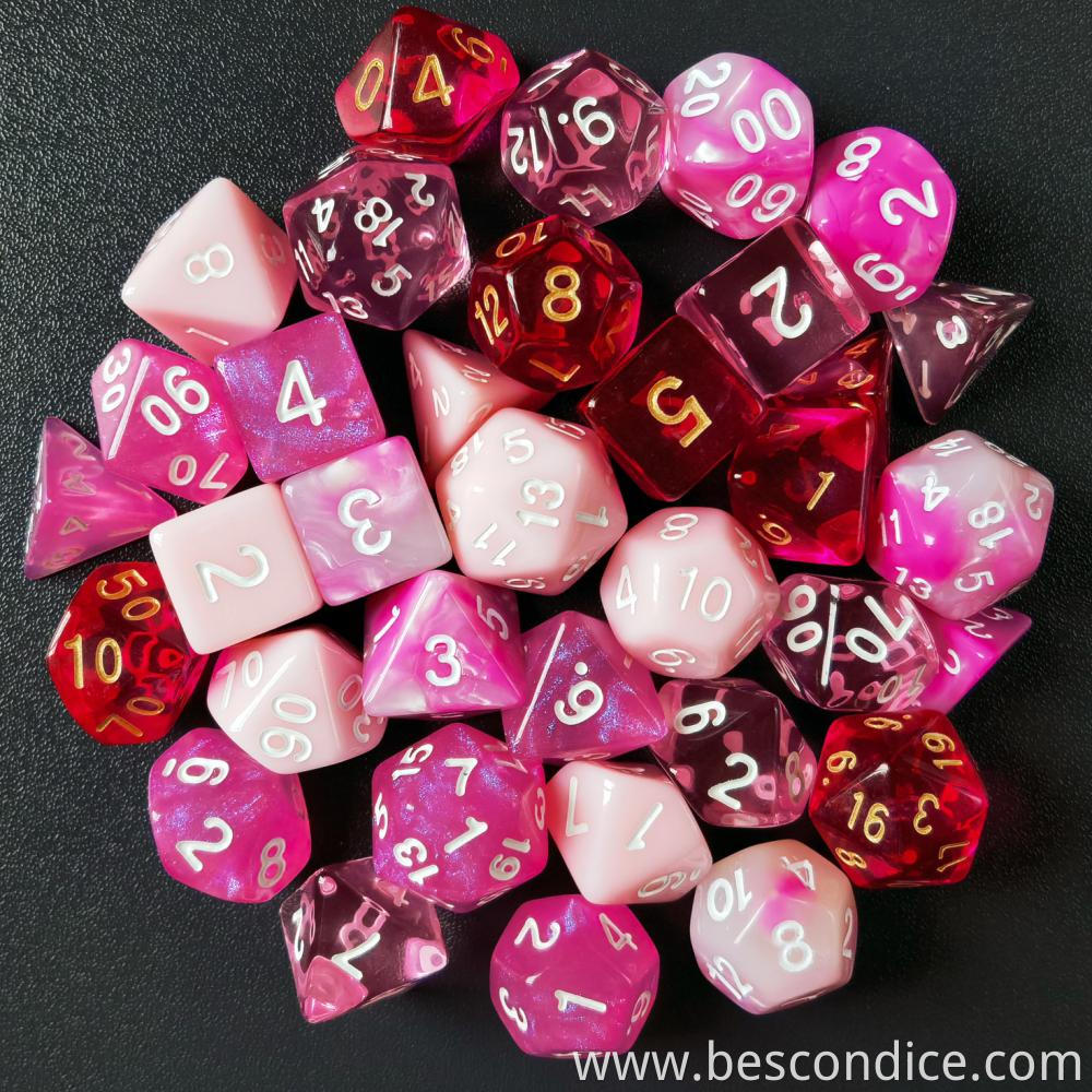 Pink Blossom Dnd Dice 35pcs Set 2 Pink Blossom Dnd Dice 35pcs Set 2